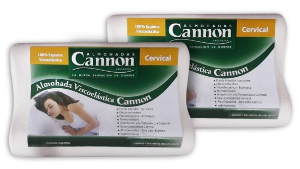 Almohada Cannon Viscoelástica Cervical Pack x 2 Unidades