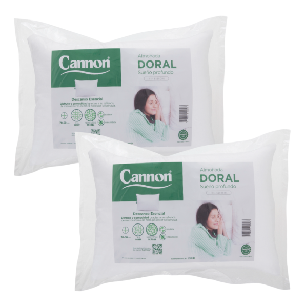 Almohada Cannon Doral 70 x 50 Pack x 2 Unidades