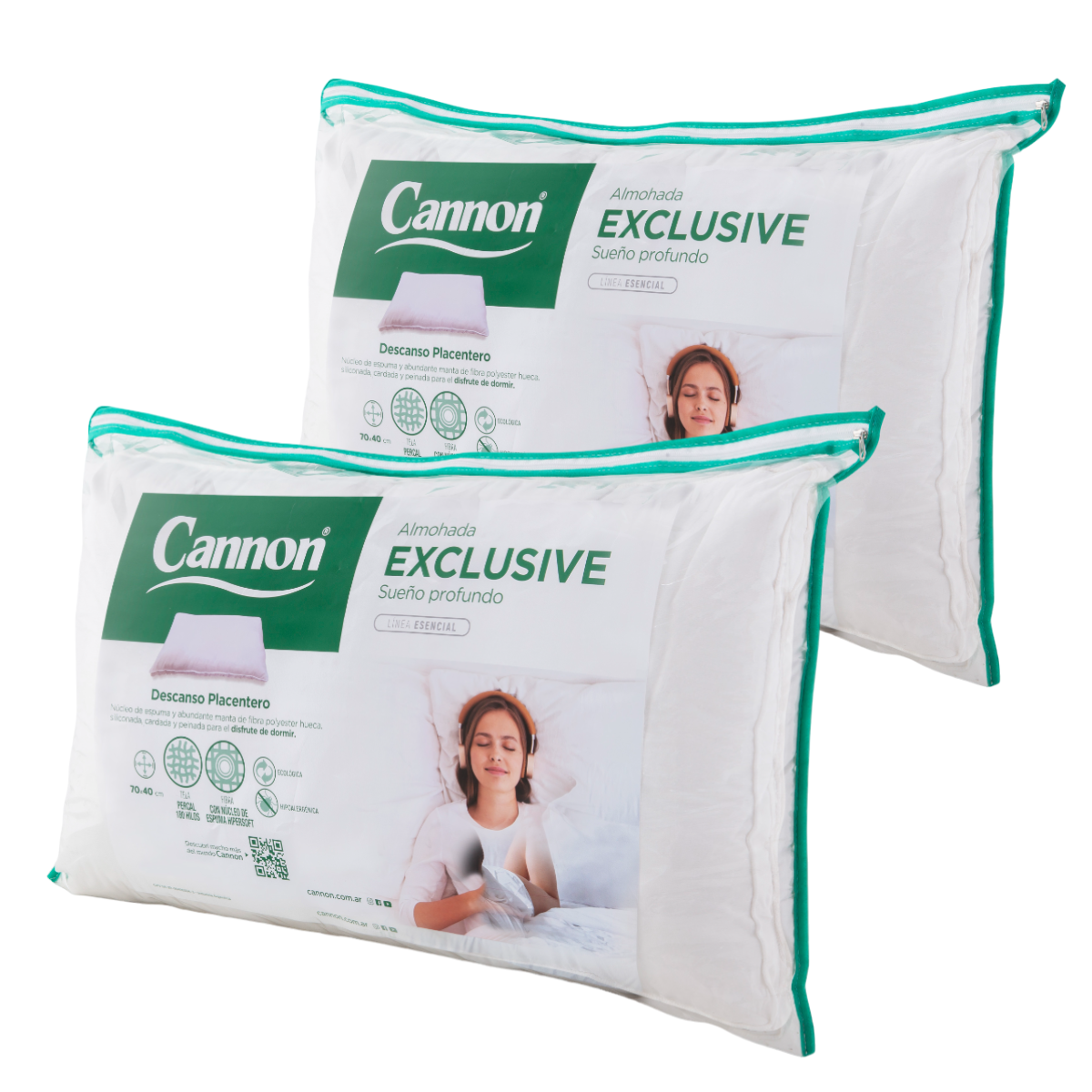 Almohada Cannon Platino 70×40 Pack x 2 Unidades – Tu Mejor Sommier
