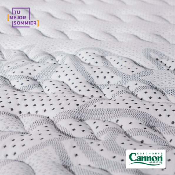Conjunto Cannon Resorte Doral + sommier gris 2 plazas 190cmx140cm