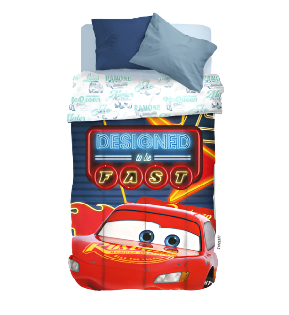 Acolchado Reversible Piñata Cars 100% Poliéster  1 ½p