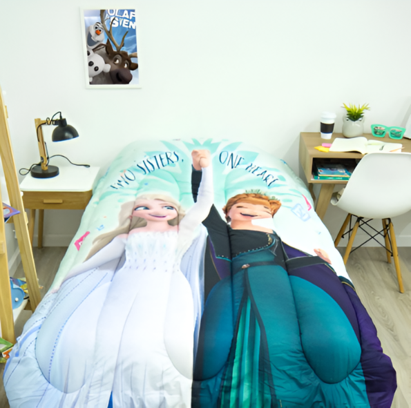 Acolchado Reversible Piñata Frozen 100% Poliéster  1 ½p