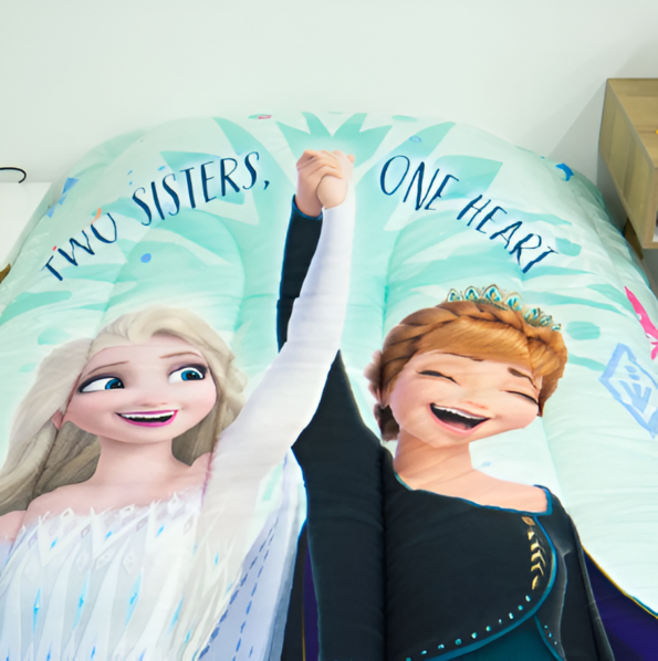 Acolchado Reversible Piñata Frozen 100% Poliéster  1 ½p