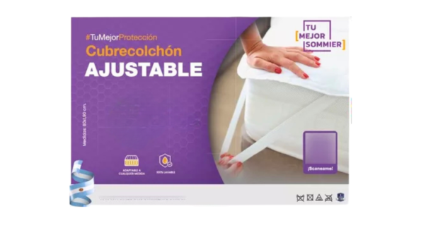 Cubrecolchon TMS 80x190 Ajustable, Lavable e Impermeable
